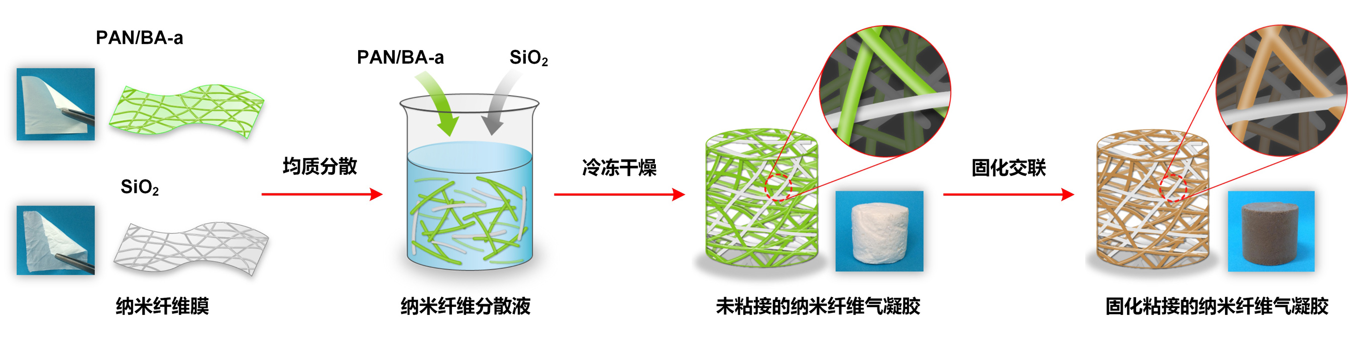 纤维气凝胶制备原理图目前,纳米纤维研究团队正致力于"纤维气凝胶"